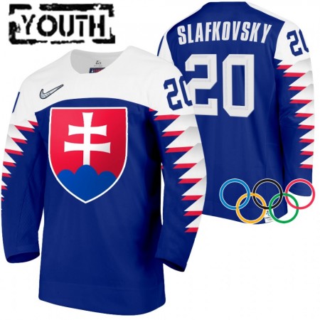 Kinder Eishockey Slowakei Trikot Juraj Slafkovsky 20 2022 Winter Olympics Navy Authentic